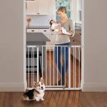 Dreambaby Ava Walk Thru Baby Safety Gate & Extension Set | Pressure Mounted Gate with Stay Open Features | Includes 2 x 3.5" Wide & 30" Tall Extensions | Fits 29.5-39.5 inch Openings - White - Image 4